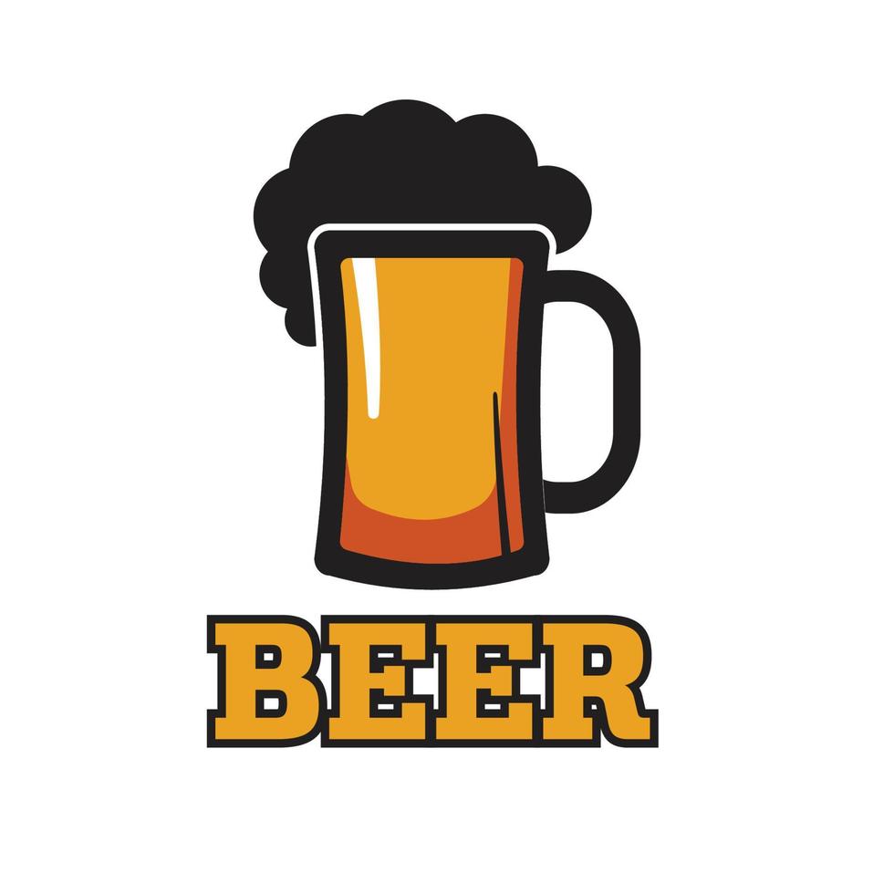 diseño de vector de logotipo de bebida de vaso de cerveza