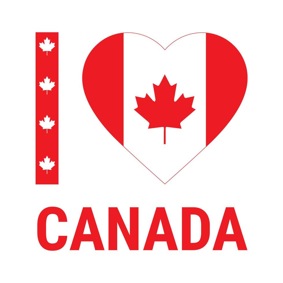 Heart Canada flag icon. I love Germany sign concept symbol. Eps10 Vector illustration.