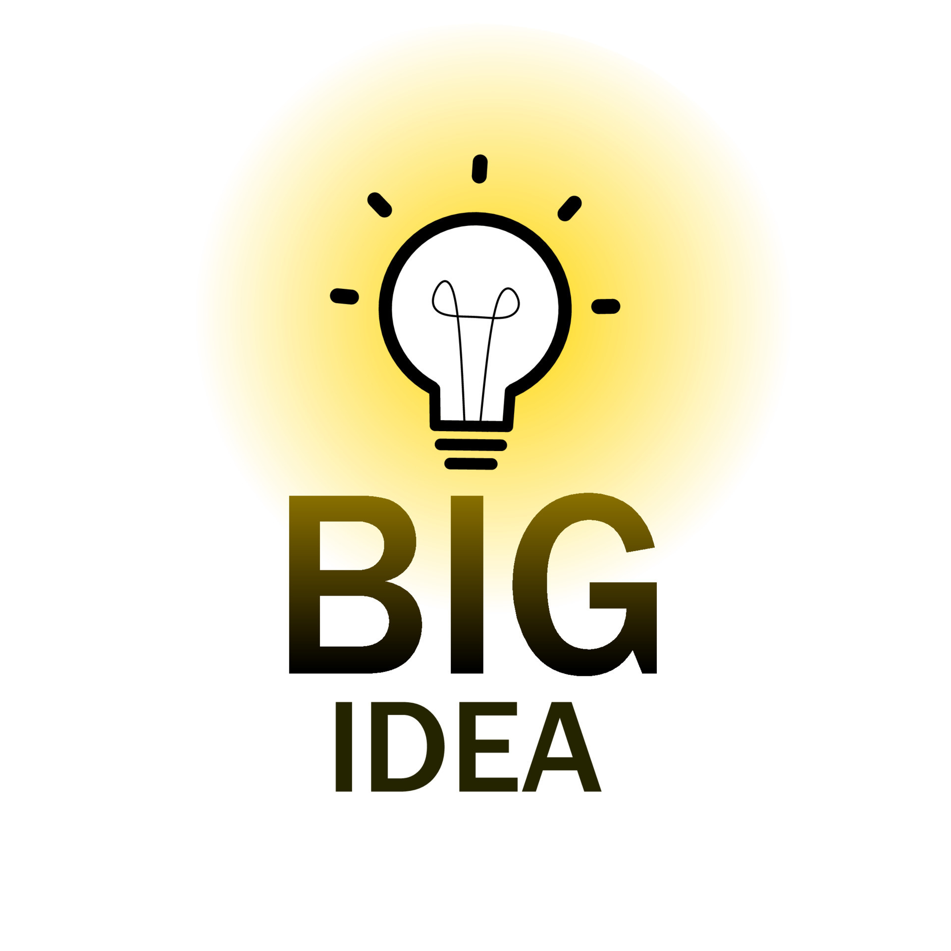 Big idea design with lightbulb. Great idea. Big idea. Modern