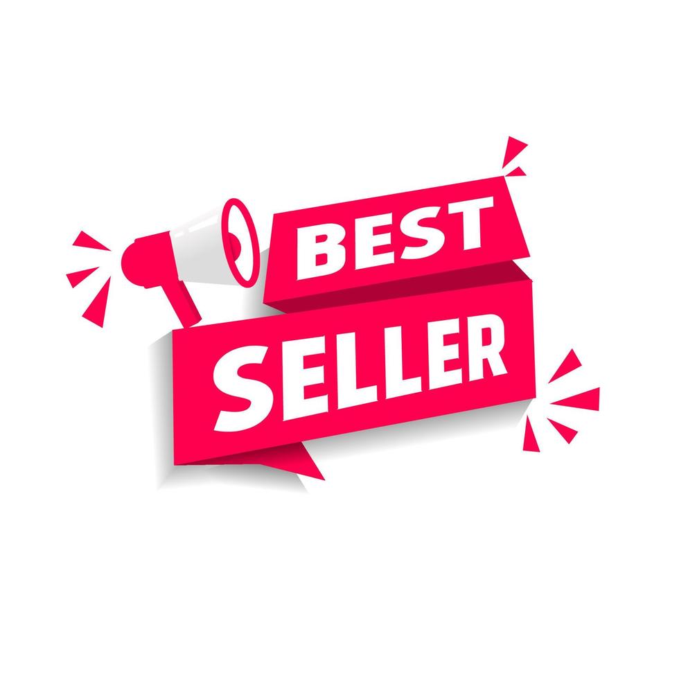 Best seller. Ribbon banner design. Flat vector illustration.