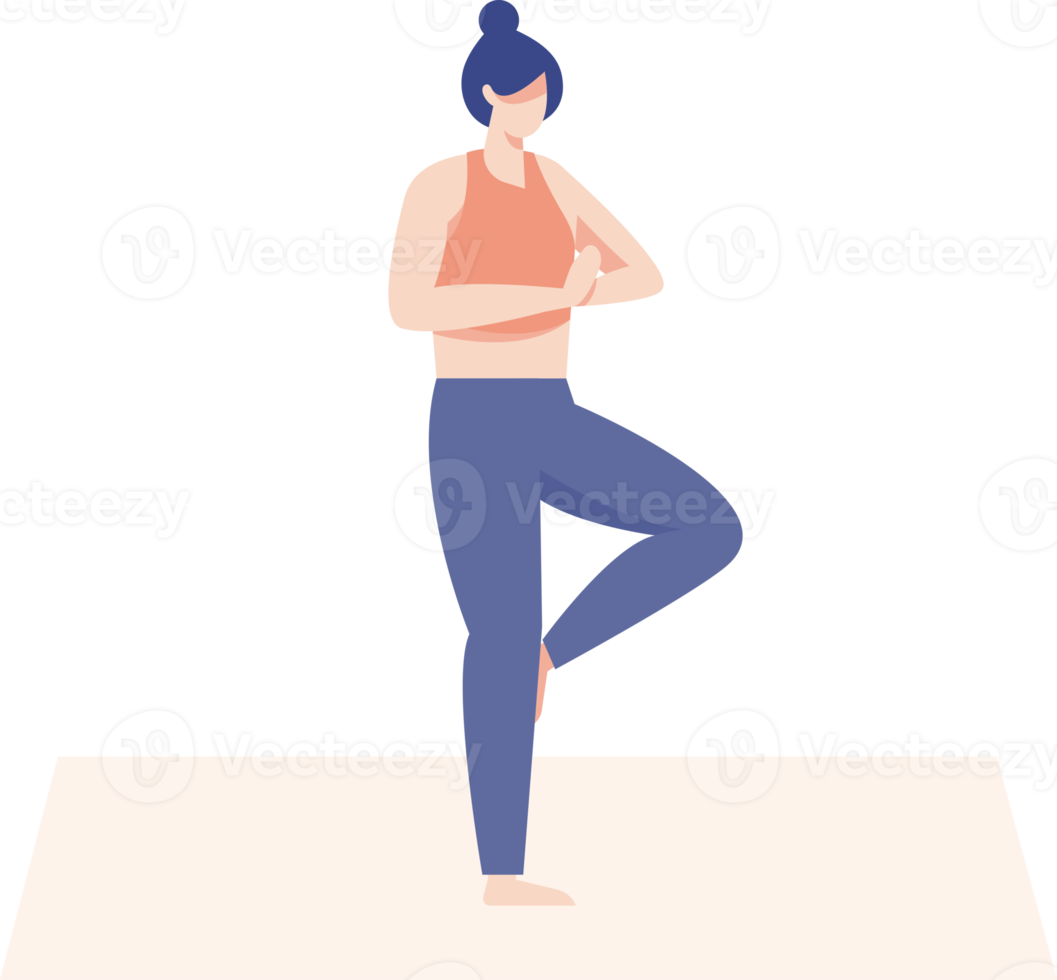 persoon aan het doen yoga. illustratie PNG