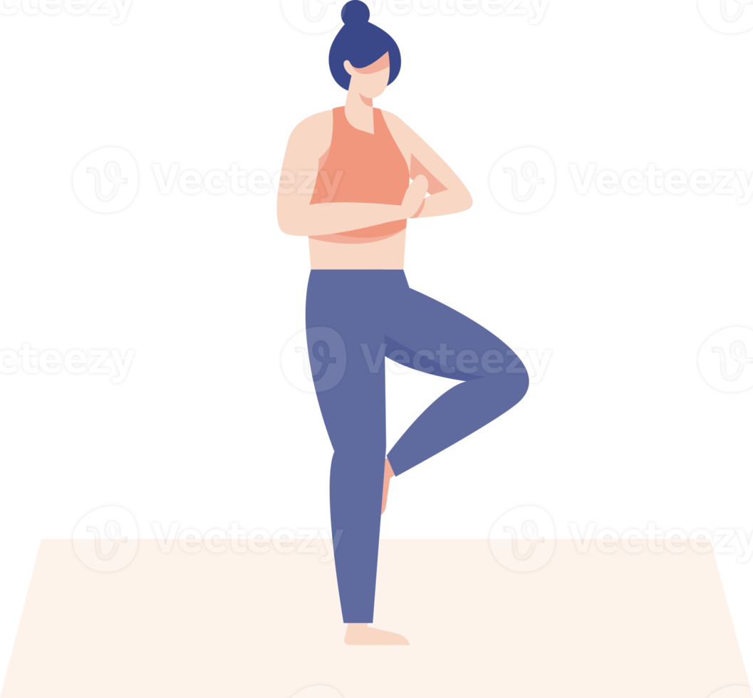 person håller på med yoga. illustration png