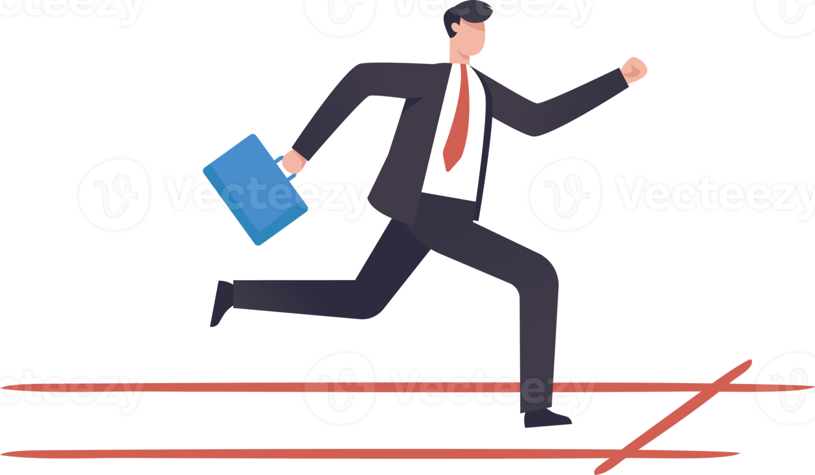 Business man with briefcase running fast. illustration png 14435748 PNG