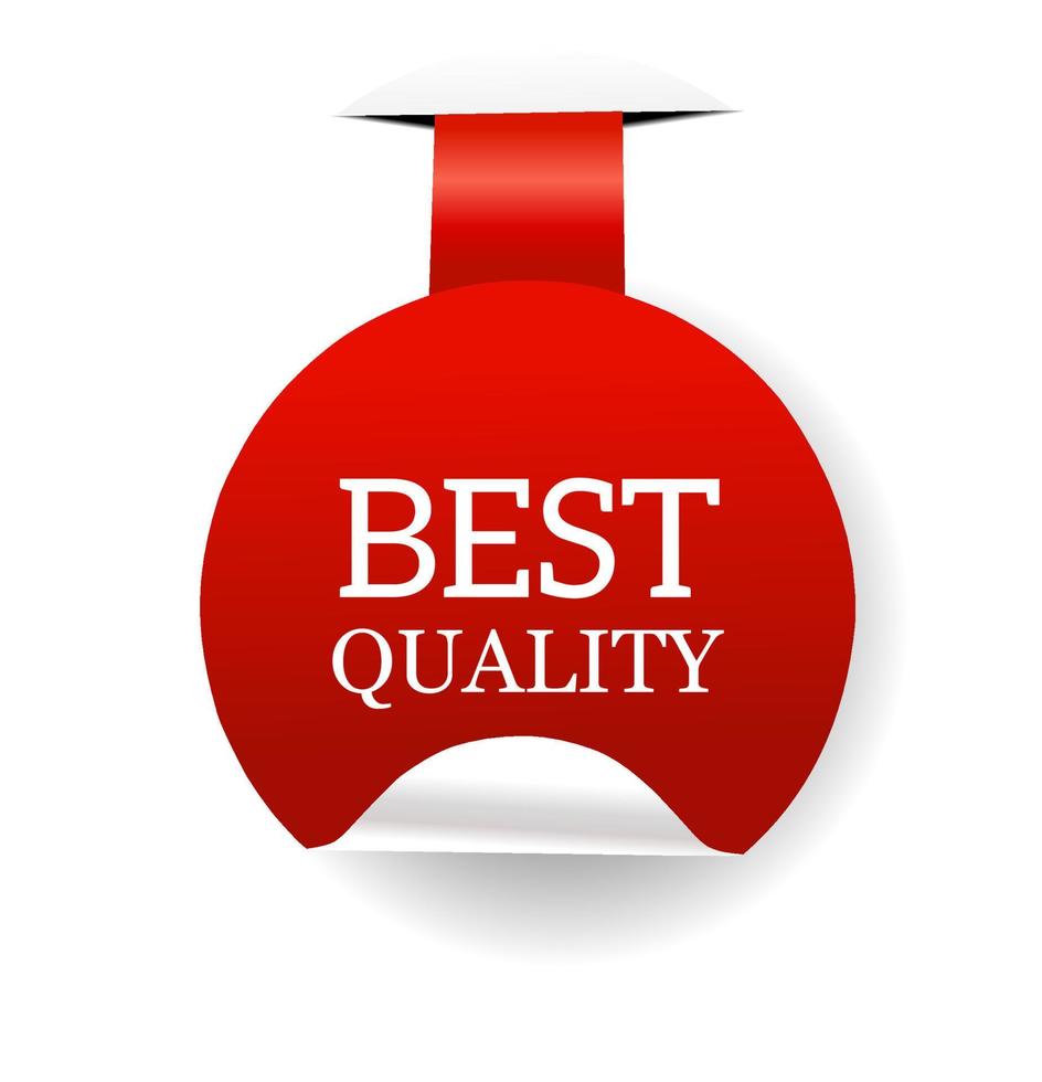 Best quality banner. Best quality icon with round ribbon. Modern vector illustration.