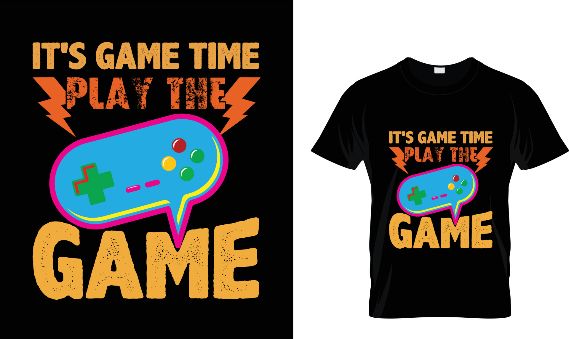 It's game time play the game T-shirt design template. 14435910 Vector