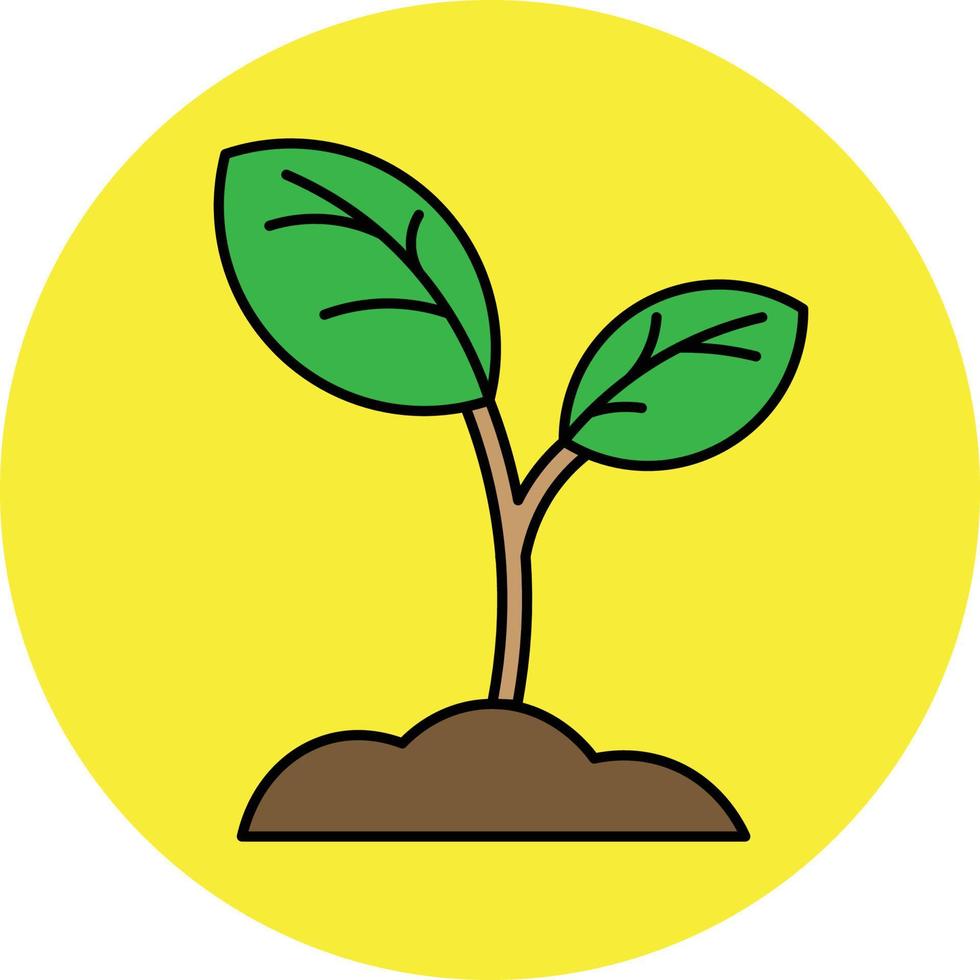 Plant Shoots Filled Icon vector