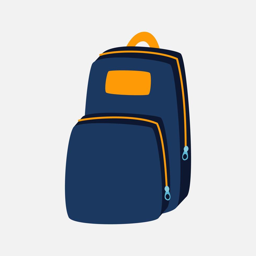 cute backpack clipart illustration for back to school theme. Suitable for poster, flyer, and sticker design. Blue and yellow theme. vector