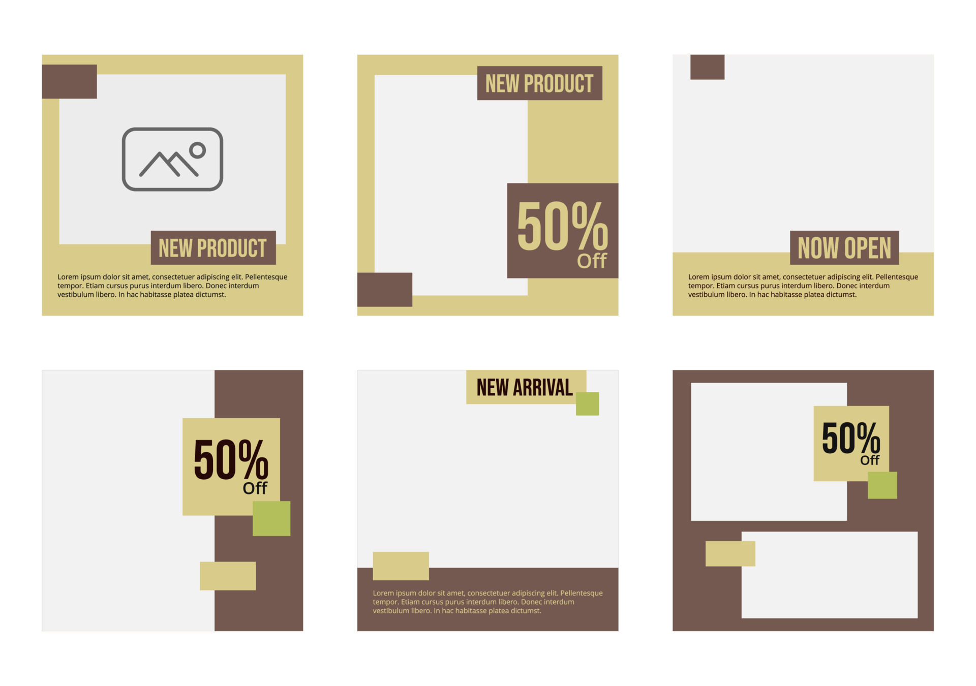 Social media post templates minimalist simple green cream pastel color