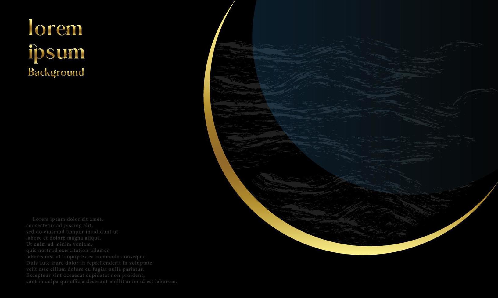 gold black business card template , abstract wave template ,minimal vector illustration