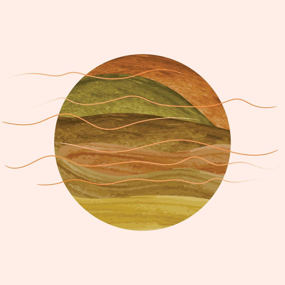 abstract botanical circle background vector illustration