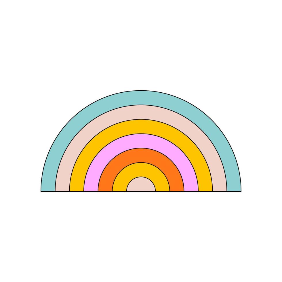 Rainbow in a psychedelic style vector