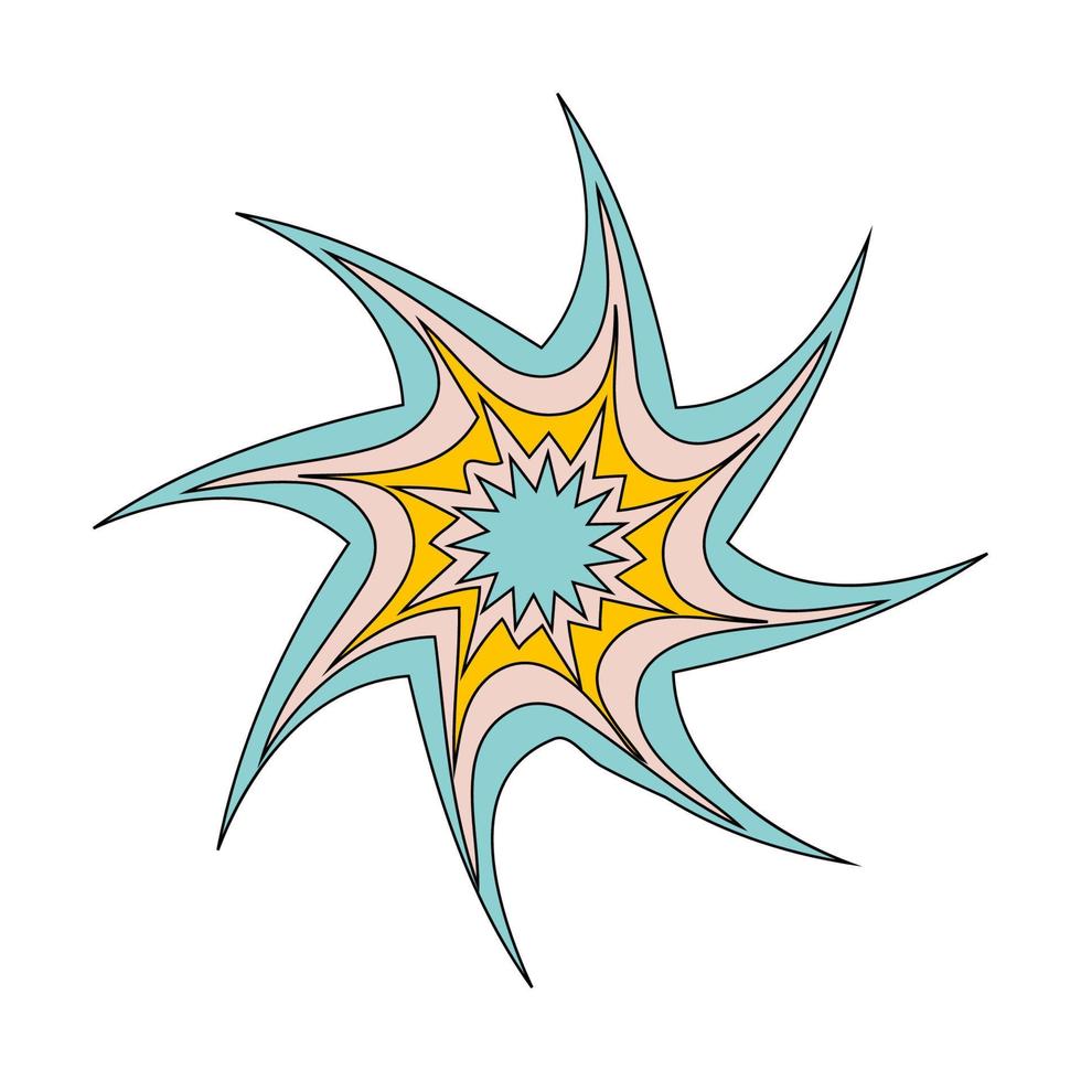 Abstract star in a psychedelic style vector