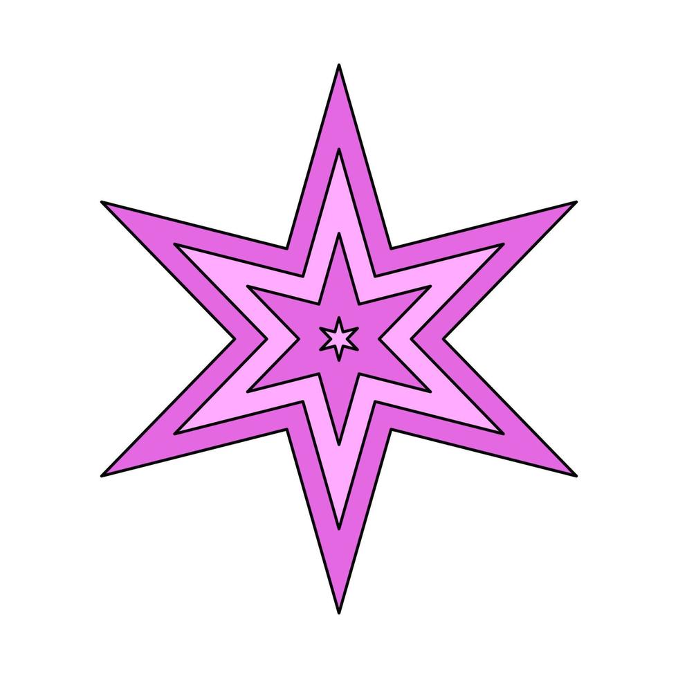 estrella en un estilo psicodélico vector