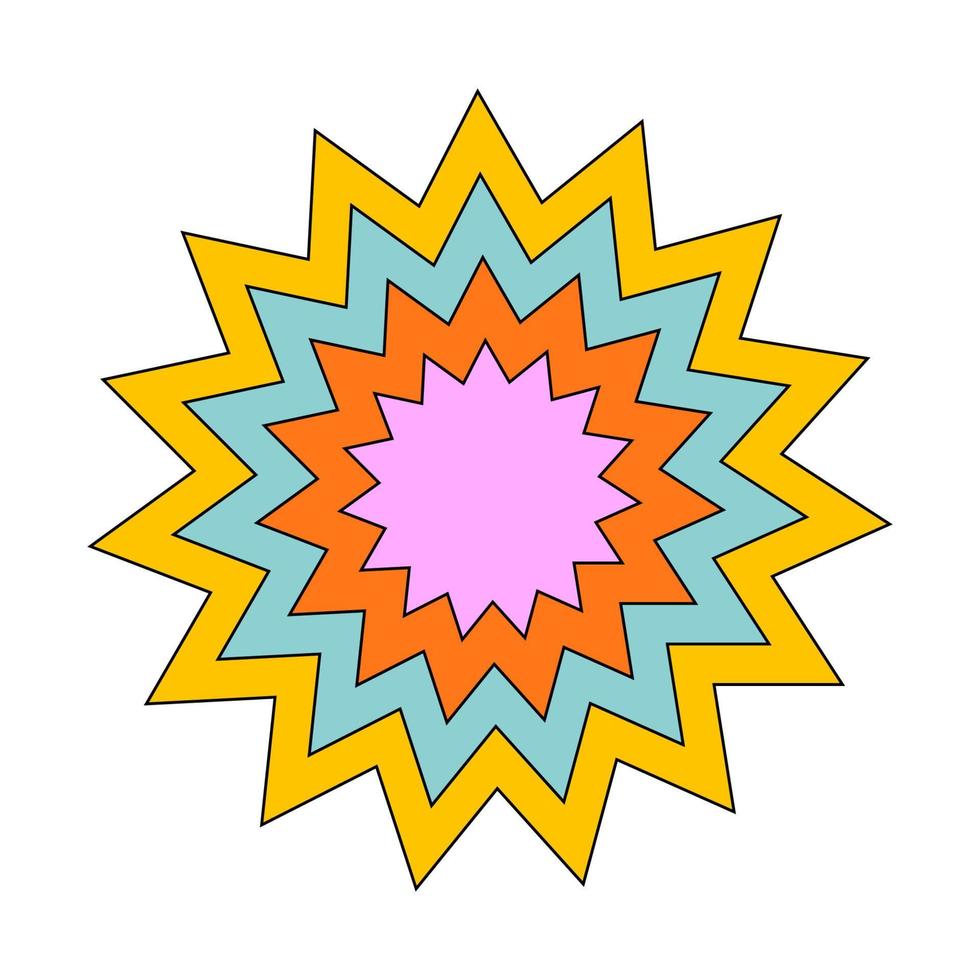 Abstract star in a psychedelic style vector