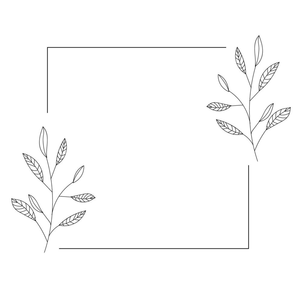 Botanical leafes frame. Vector Illustration. Frames, Circles