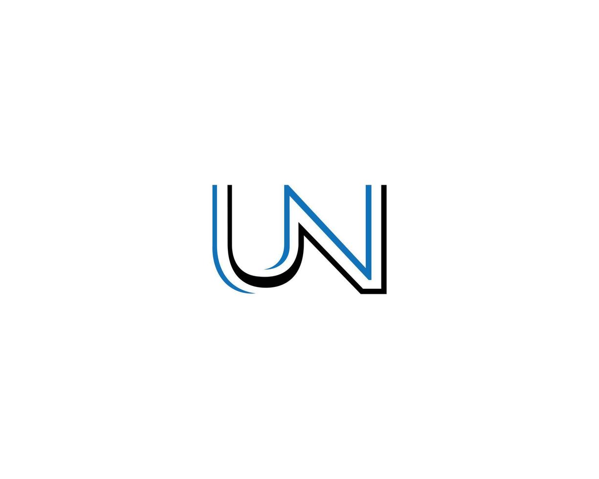 Creative initial Line UN Letter Modern Logo or icon Design Concept Template. vector