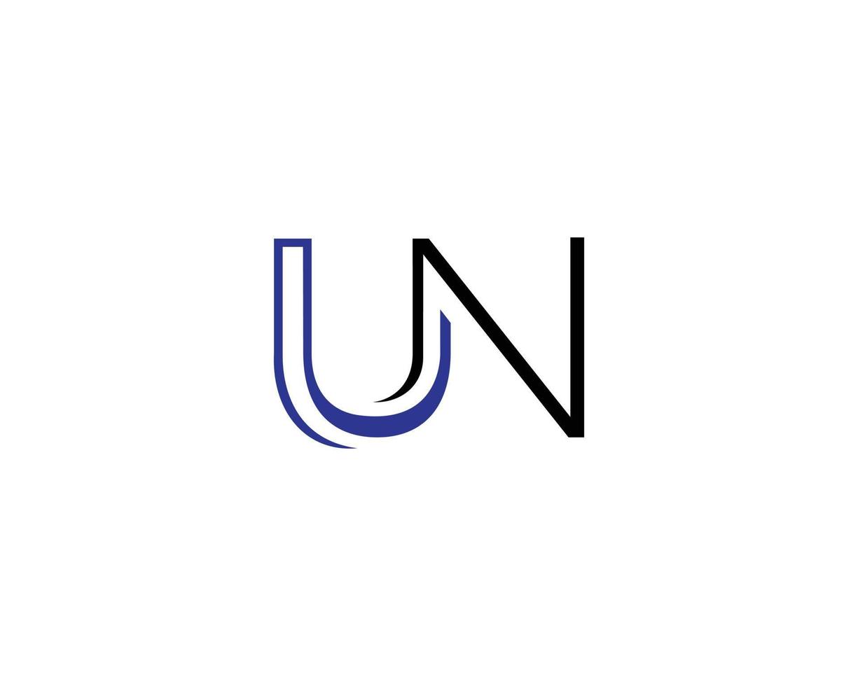 Line UN Letter Modern Creative Logo or icon Design Concept Template. vector