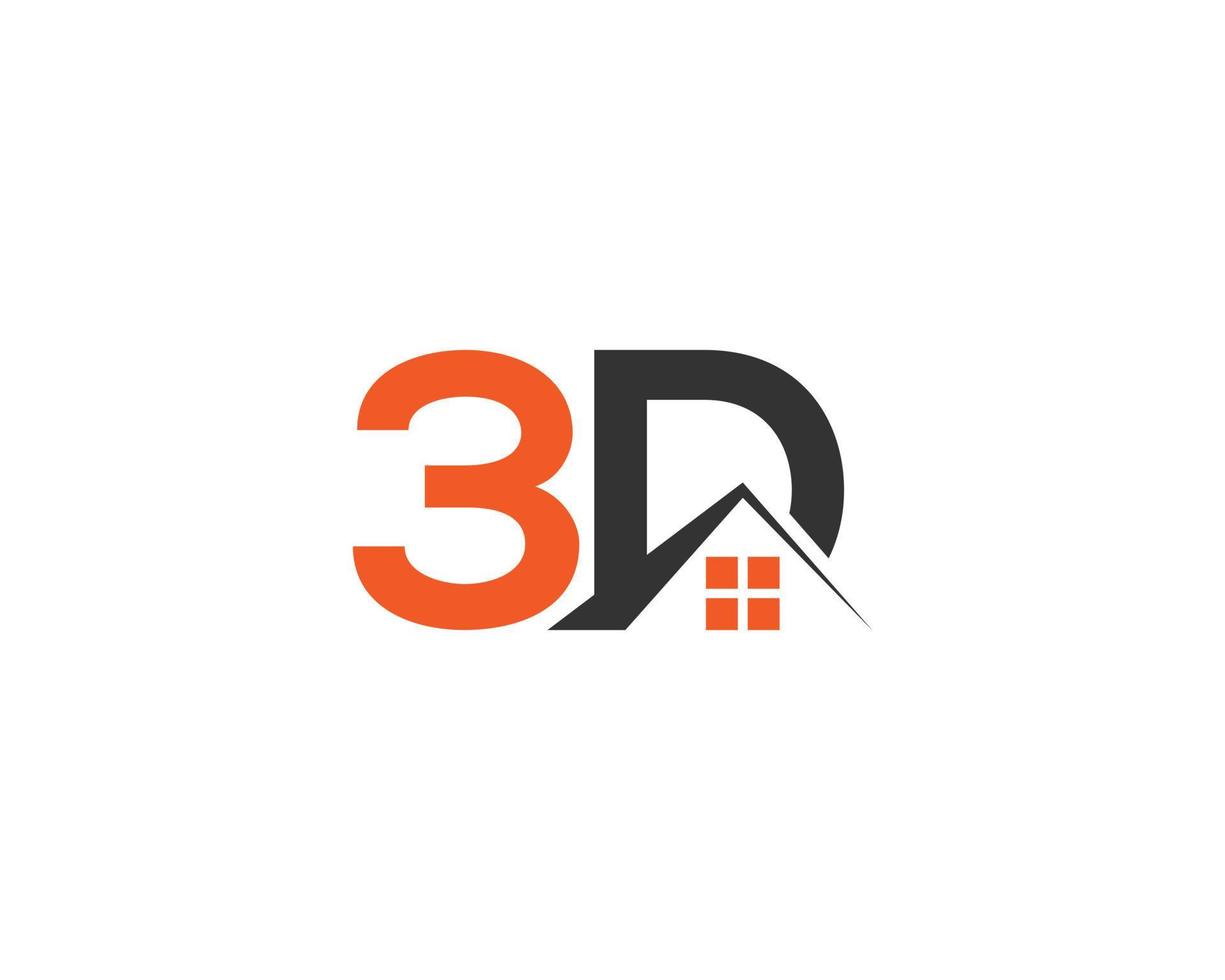 Simple 3D Home Logo Icon Design Inspiration Creative Vector Template.