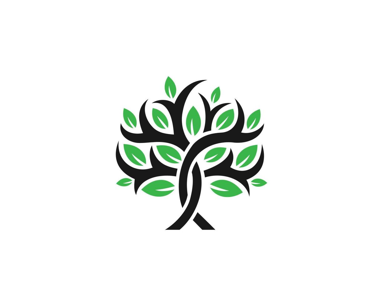 Modern Tree Logo Icon Design With Leaf Symbol Creative Vector Template ...
