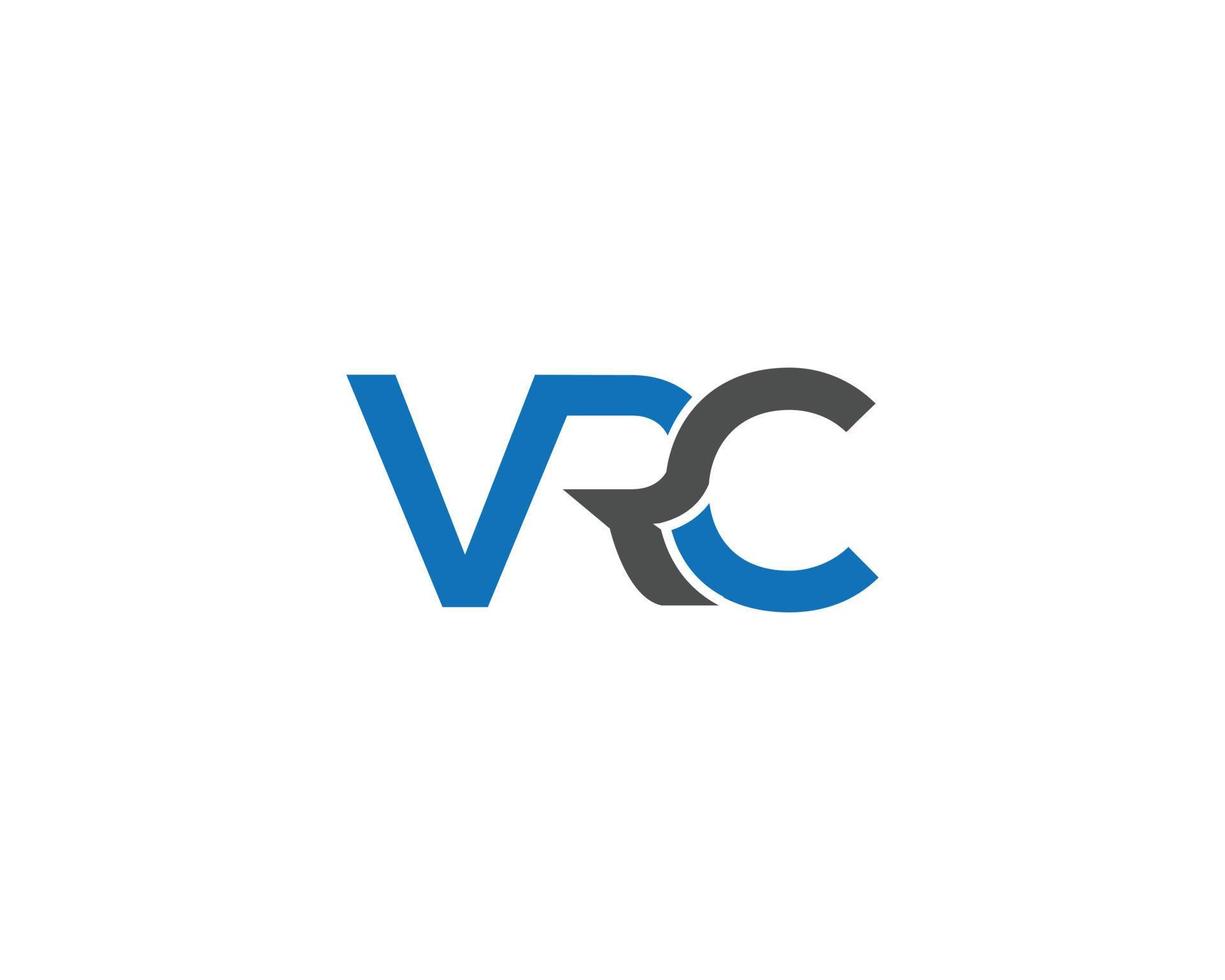 Creative Flat Letter VRC Logo Icon Design Template Elements Vector Concept.