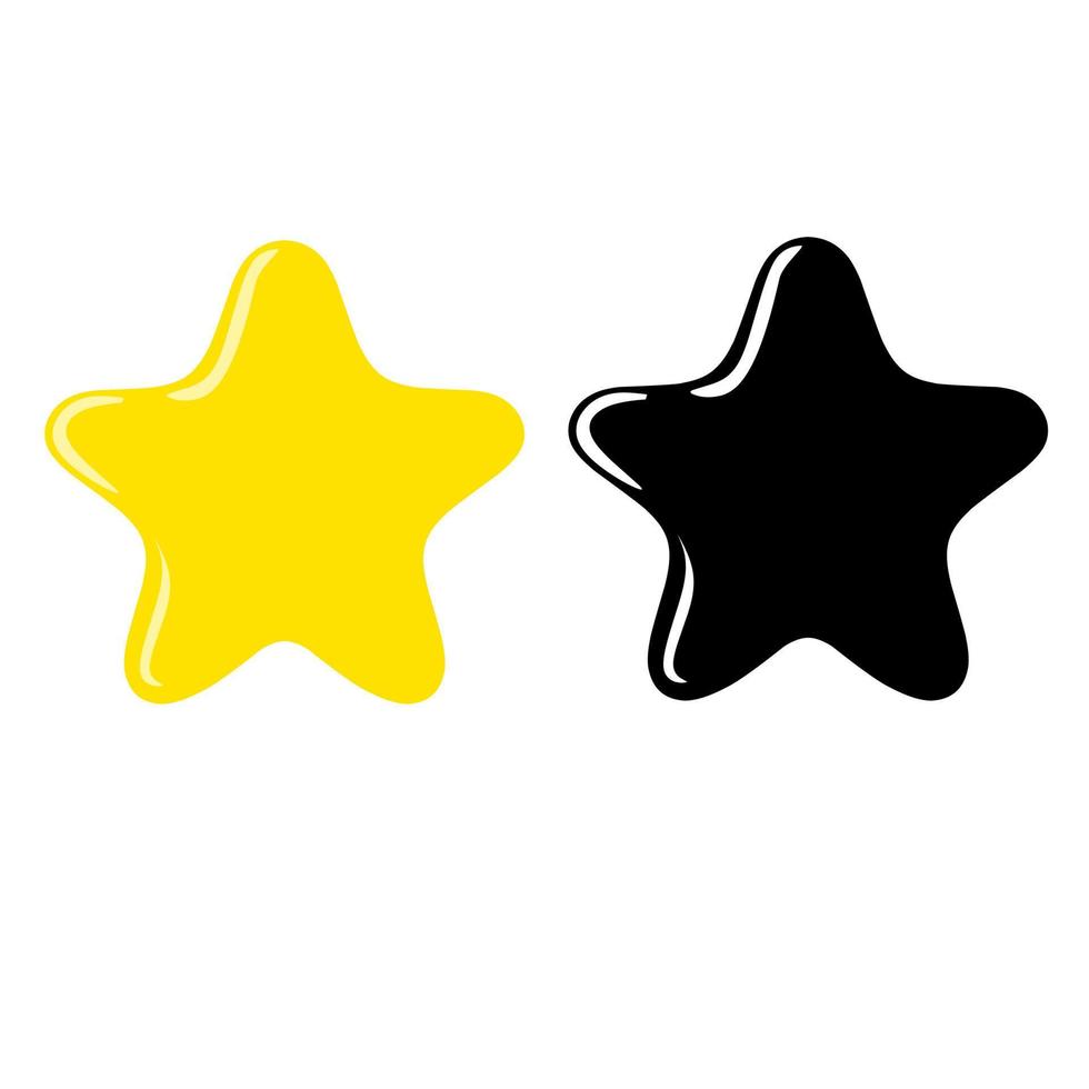Vector glossy star icon in two colors on white background. Perfect for games, apps and the web.