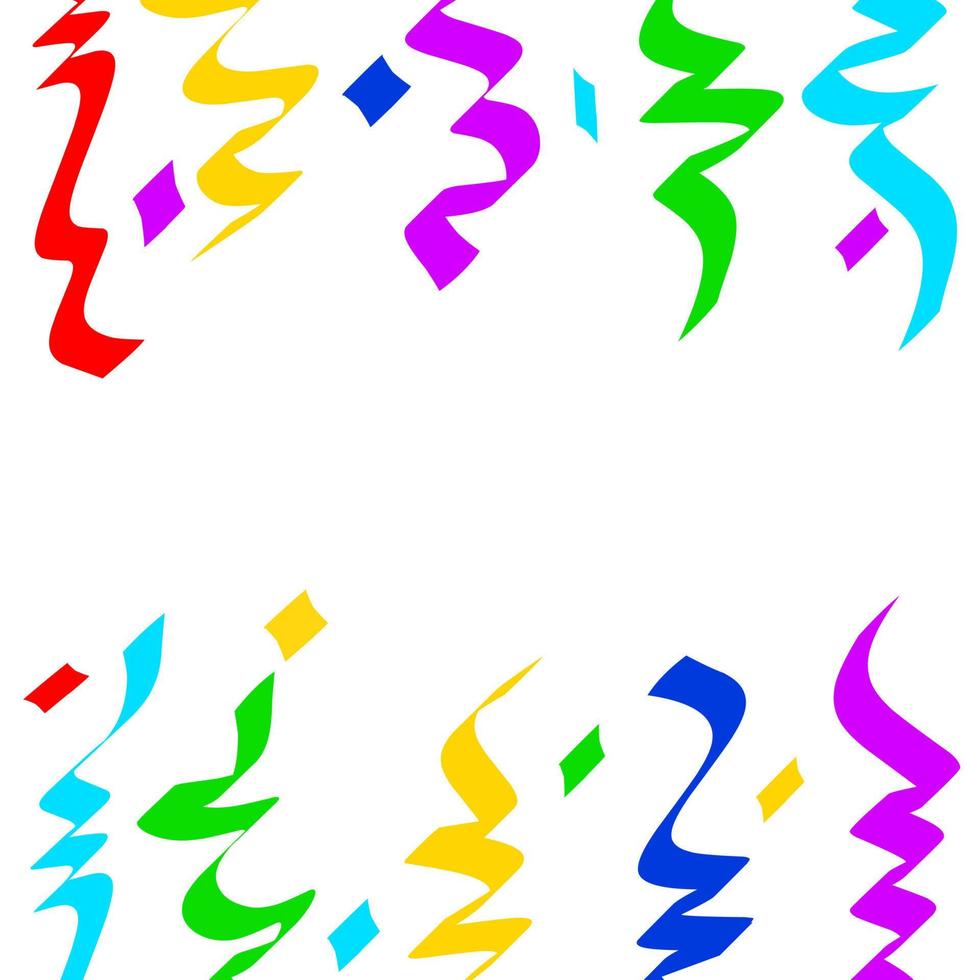 plantilla de diseño popper de confeti explosiva con cintas de colores sobre fondo blanco. ideal para feliz cumpleaños, promoción de descuento comercial y plantillas de año nuevo. ilustración vectorial vector