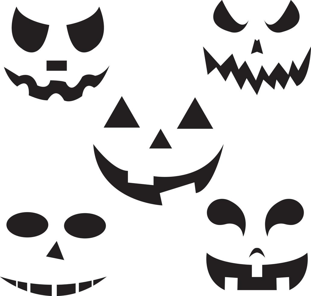 Pumpkin Faces for Halloween vector