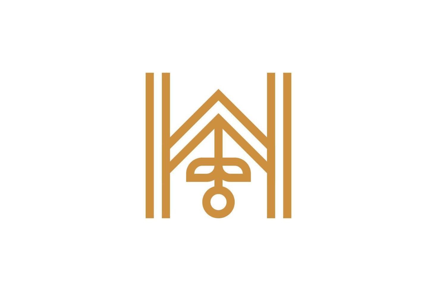 Letter W Monoline Logo vector