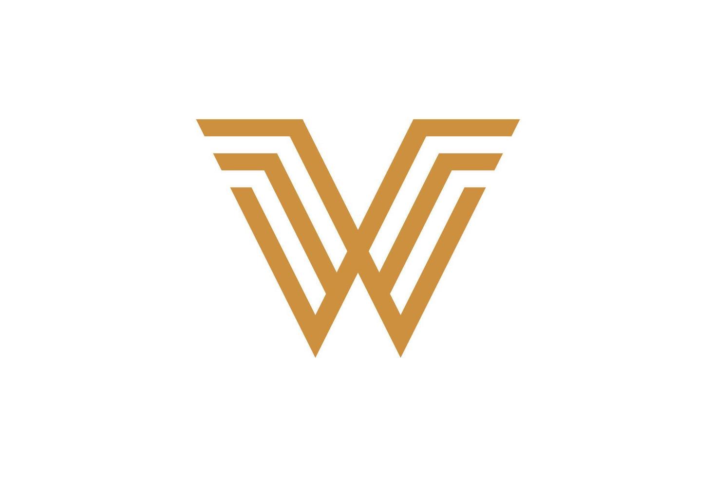 Letter W Monoline Logo vector