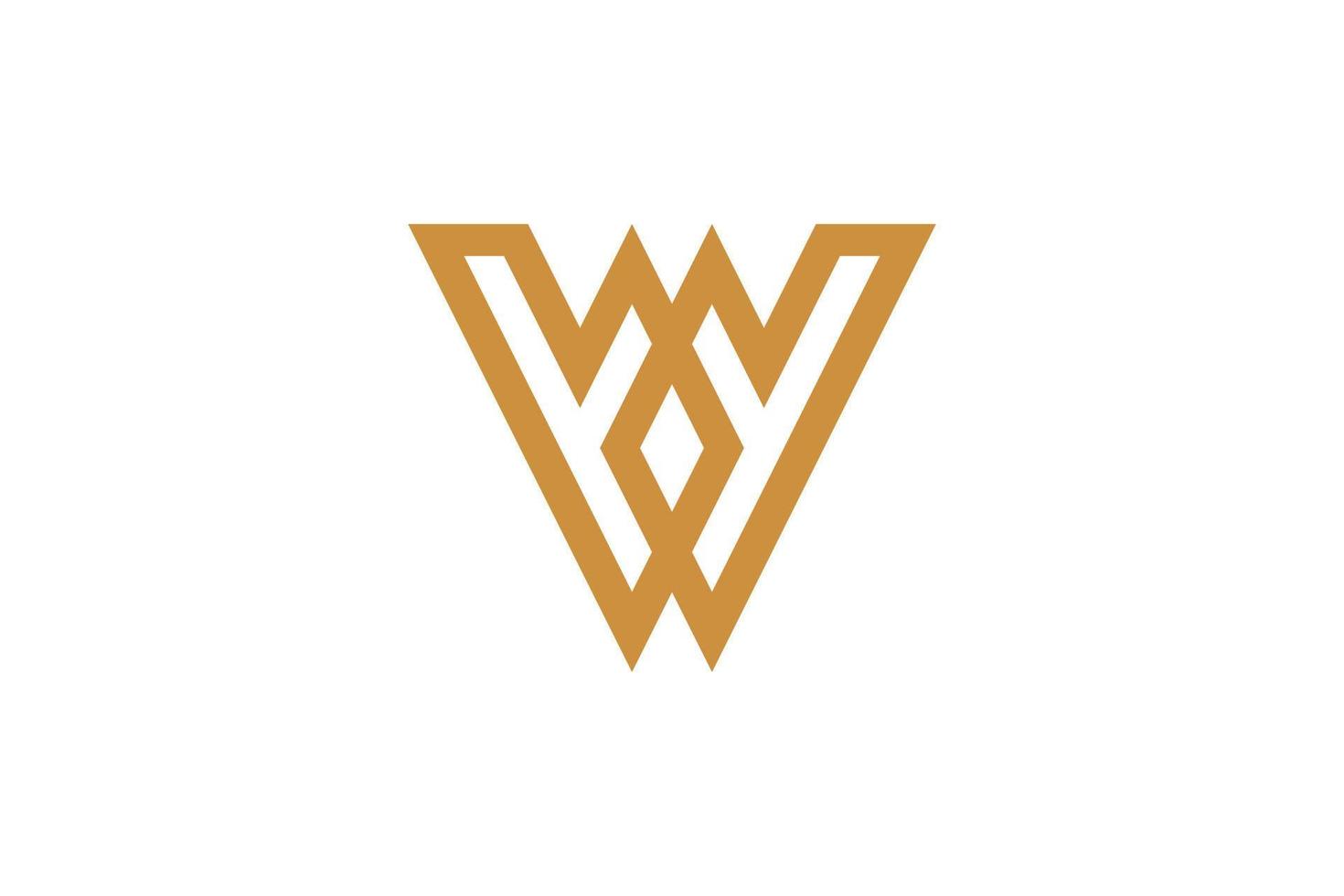 Letter W Monoline Logo vector