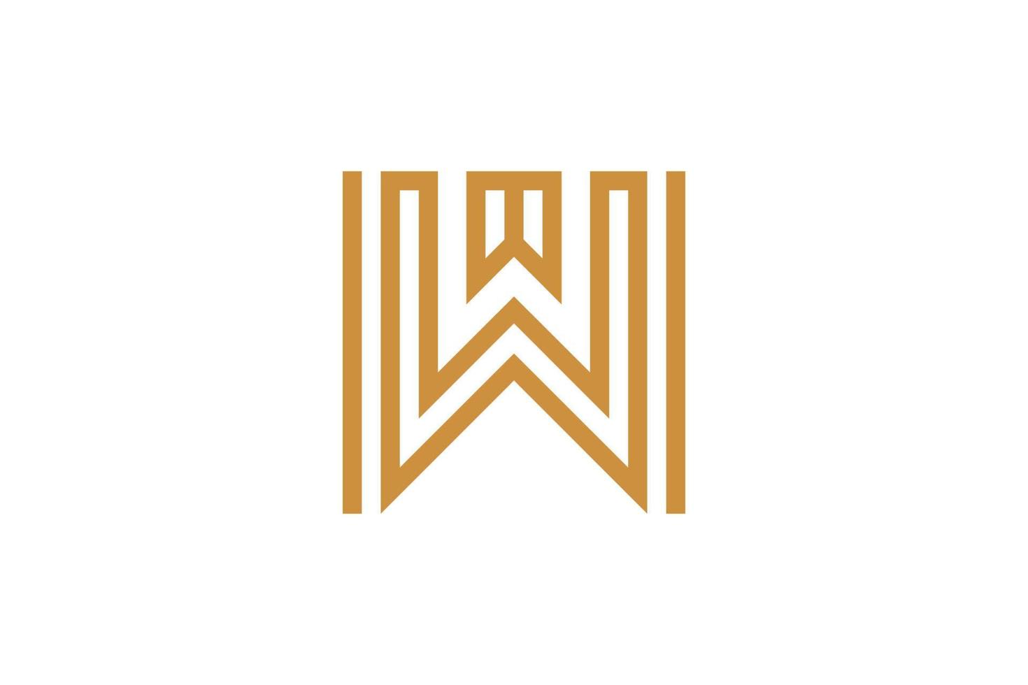 Letter W Monoline Logo vector