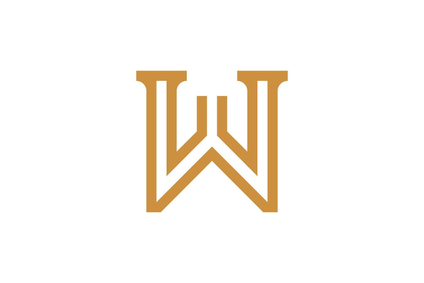 Letter W Monoline Logo vector