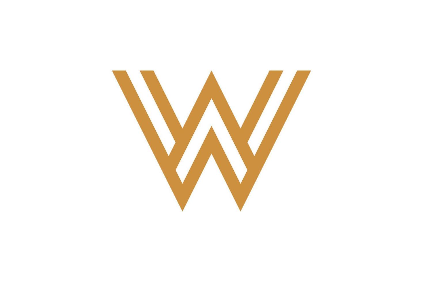 Letter W Monoline Logo vector