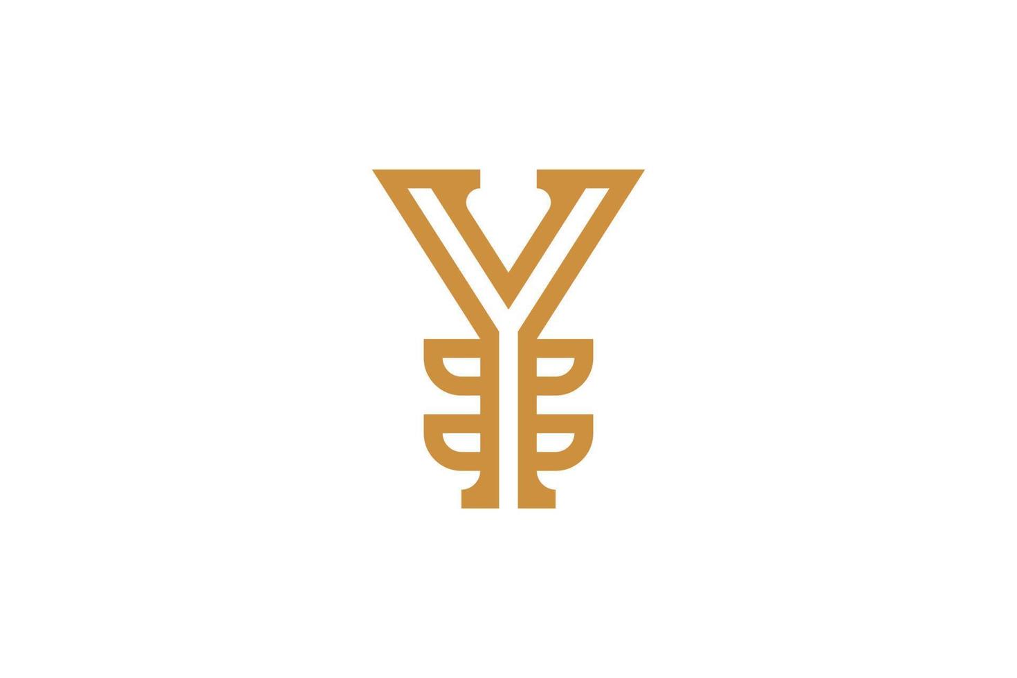 logotipo simple y moderno de la letra y monoline vector