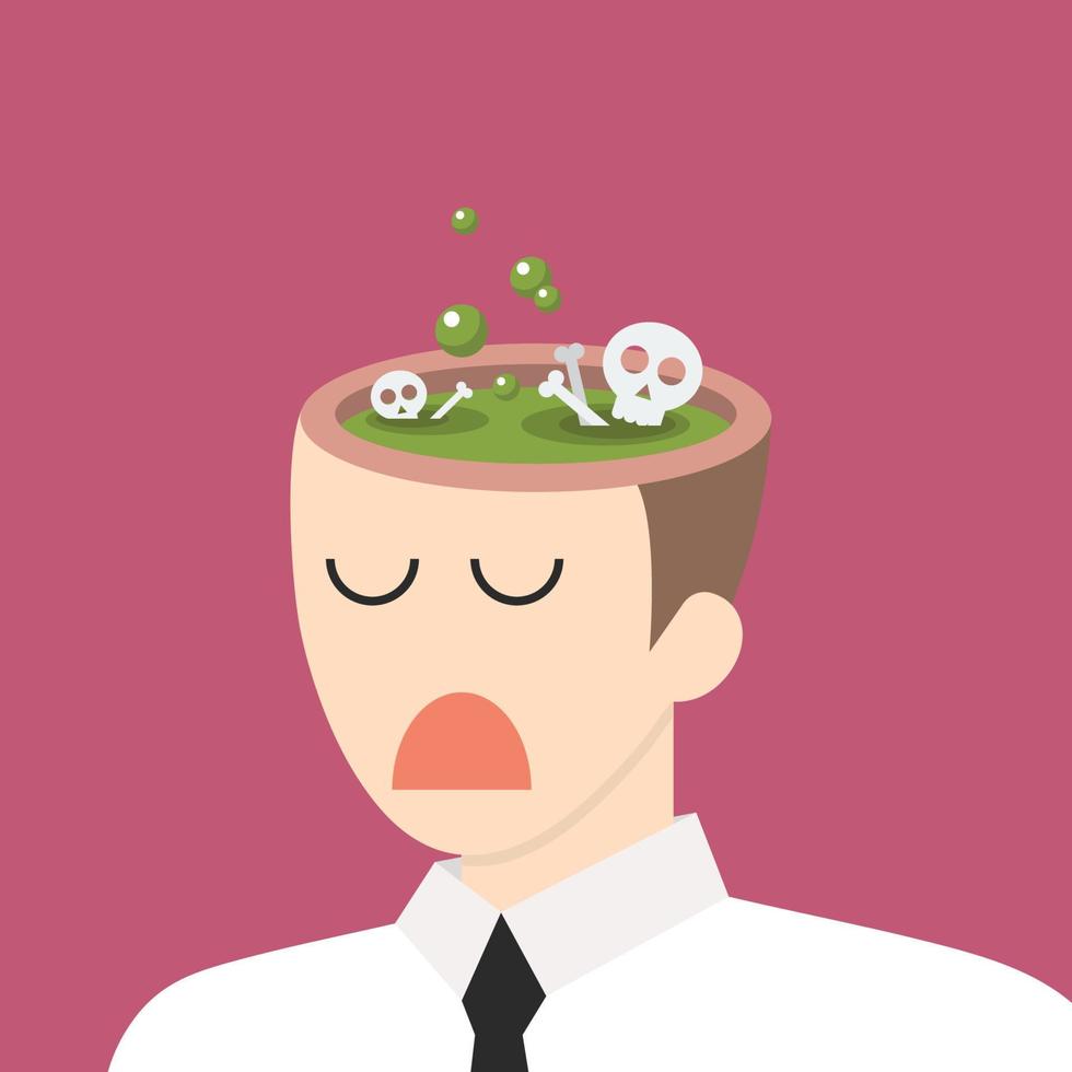 Toxic idea in businessman head vector
