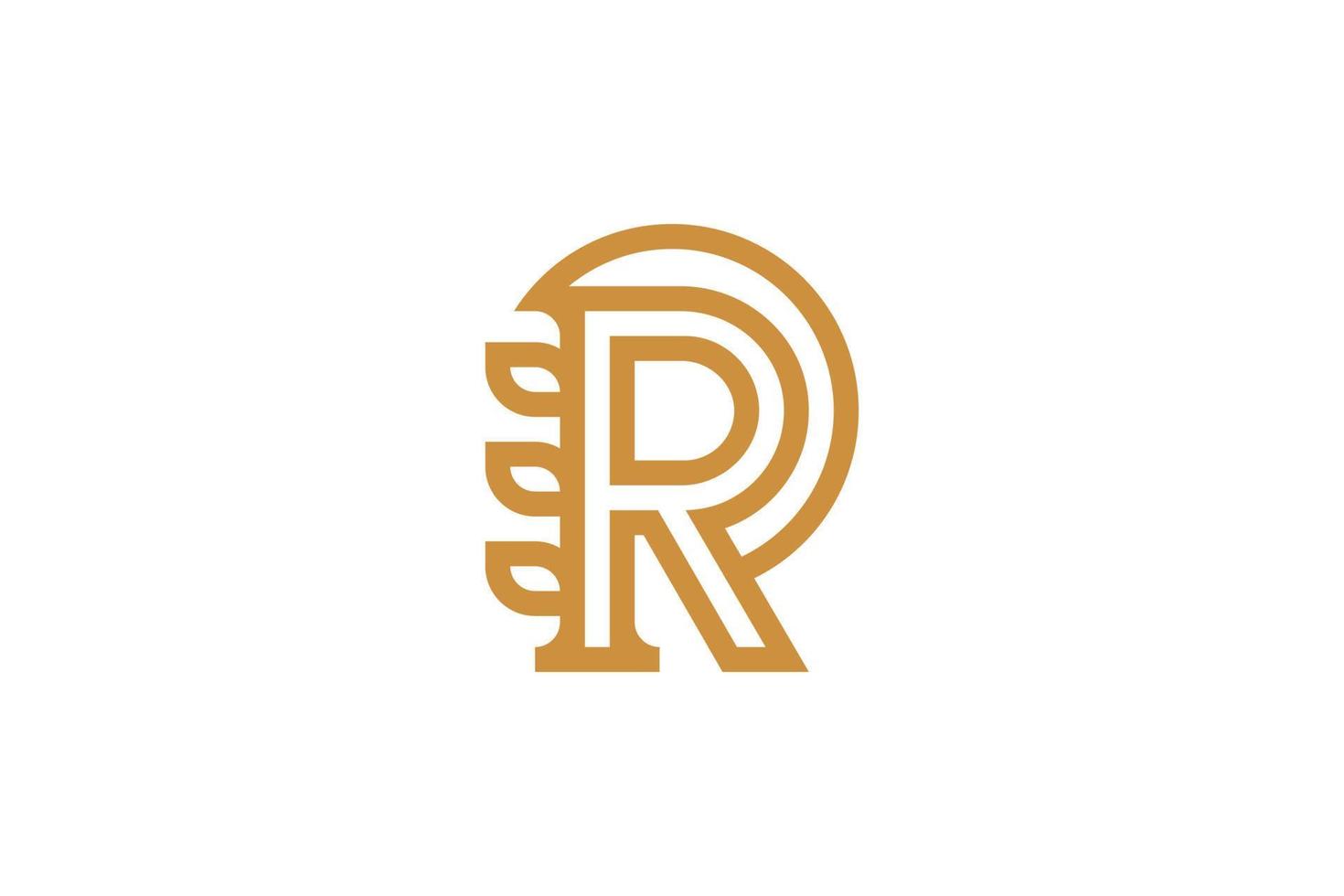 Monoline Initial Letter R Vector Logo