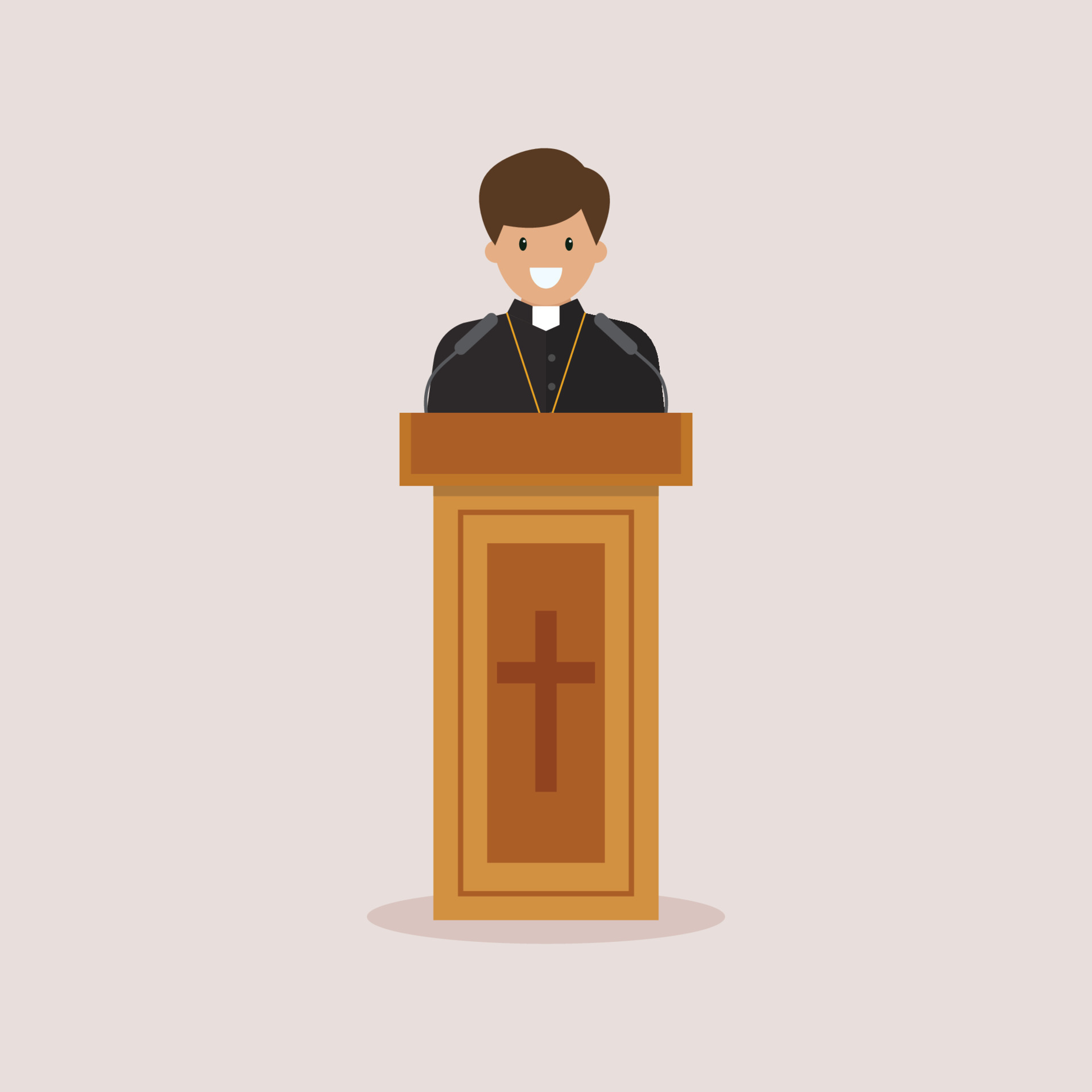 Priest giving speech from tribune 14436531 Vector Art at Vecteezy