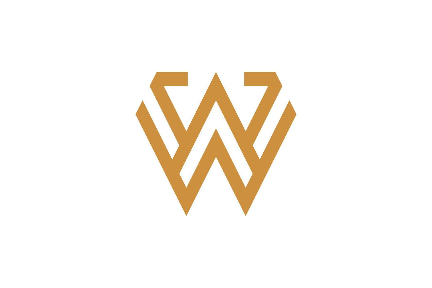 Letter W Monoline Logo vector