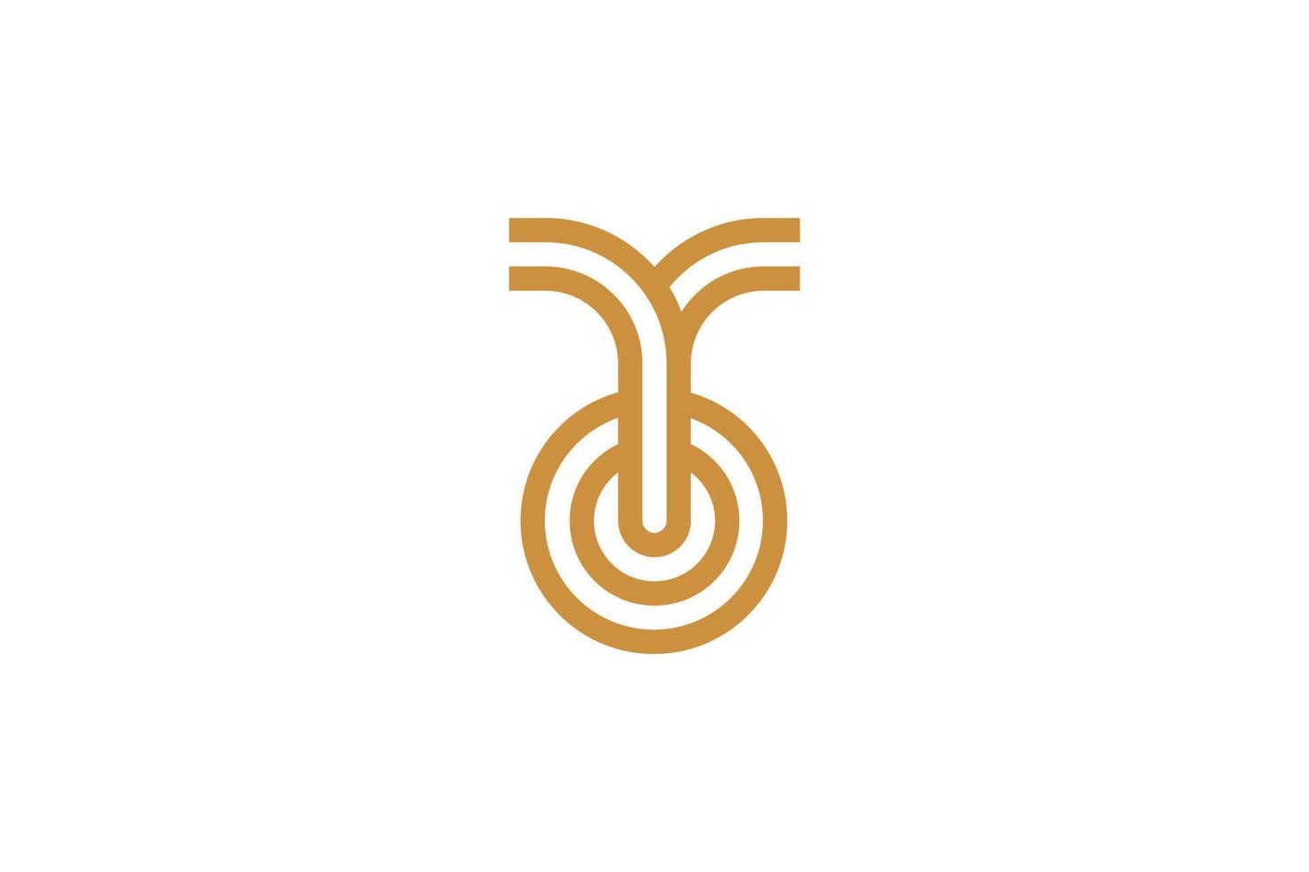 Letter T Monoline Logo Design vector