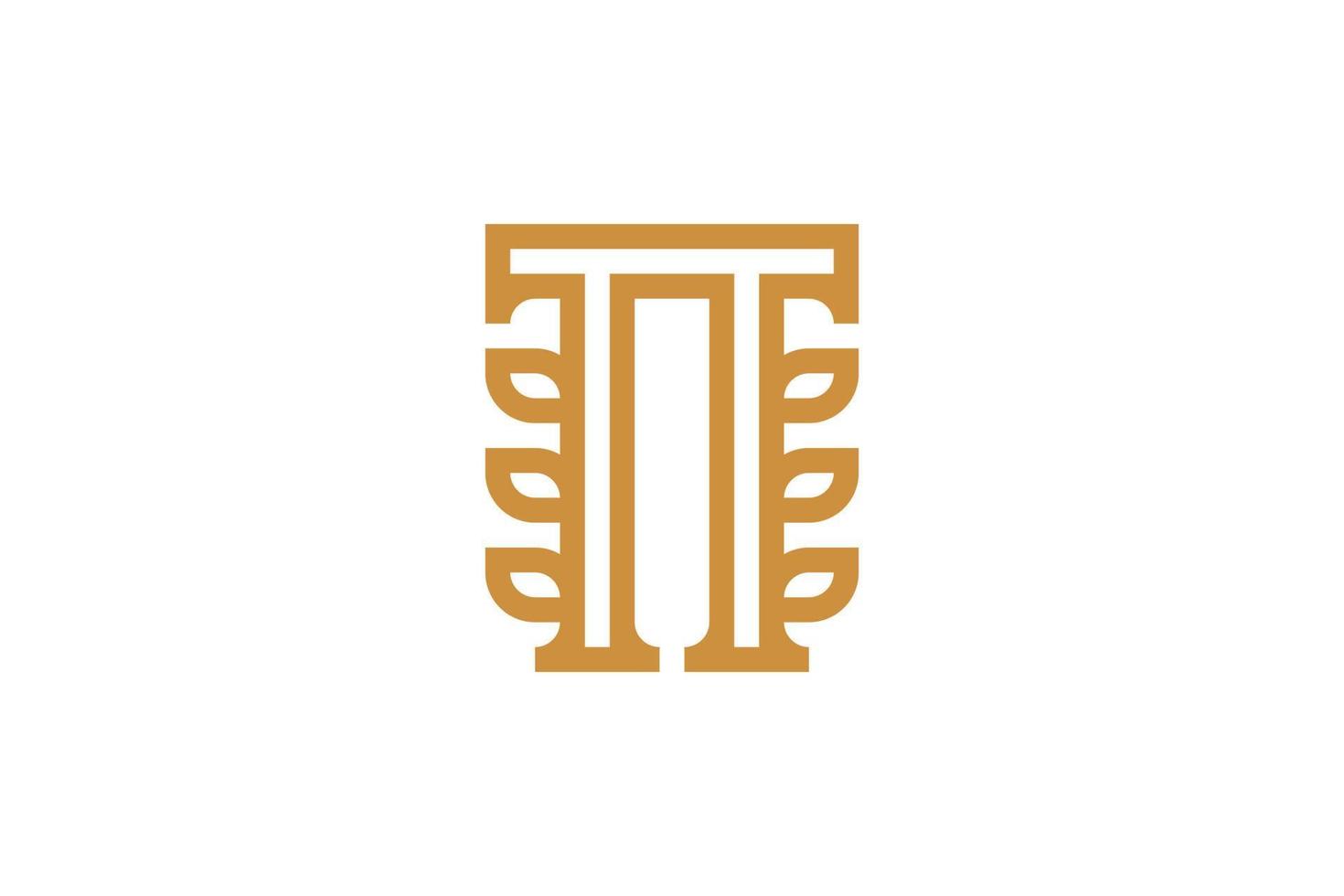 Letter T Monoline Logo Design vector
