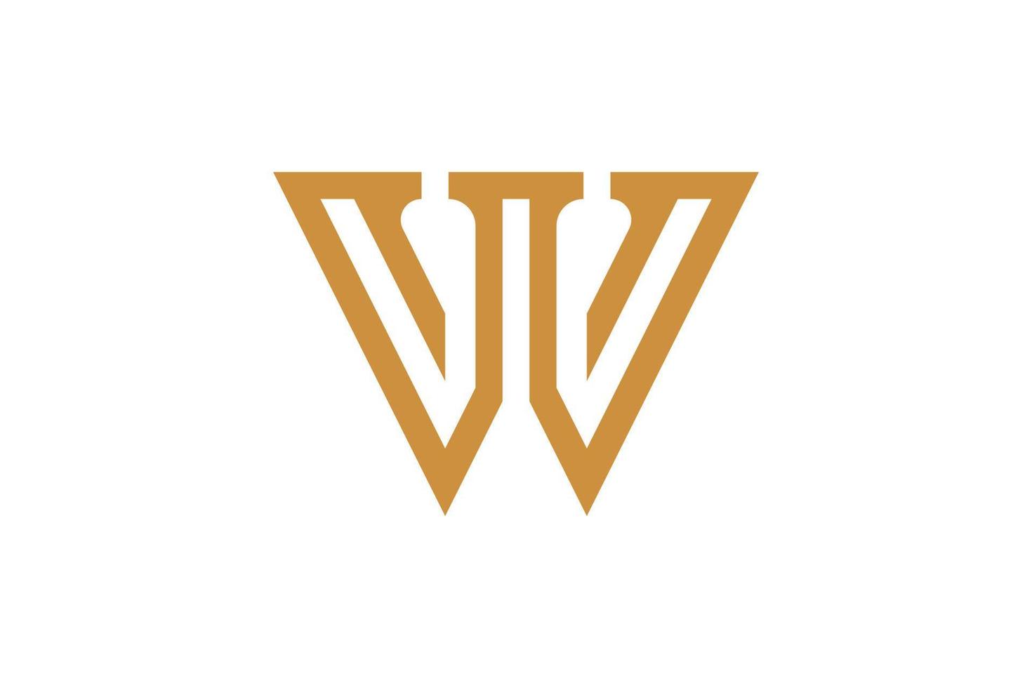 logotipo de la letra w monoline vector