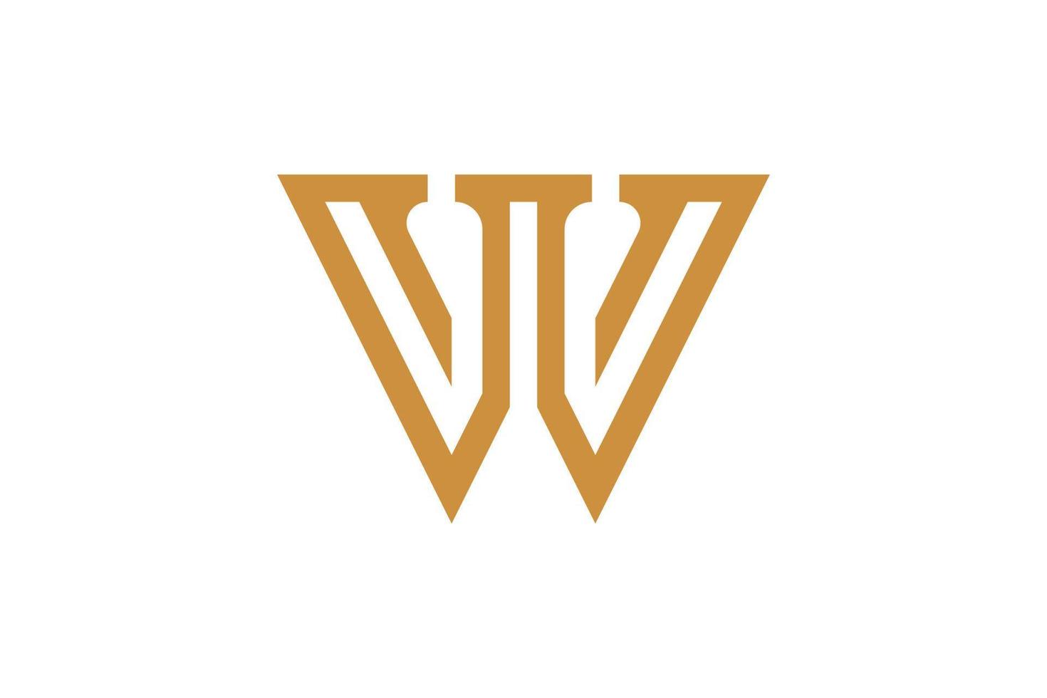 Letter W Monoline Logo vector