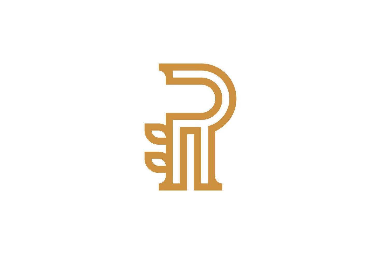 Monoline Initial Letter R Vector Logo