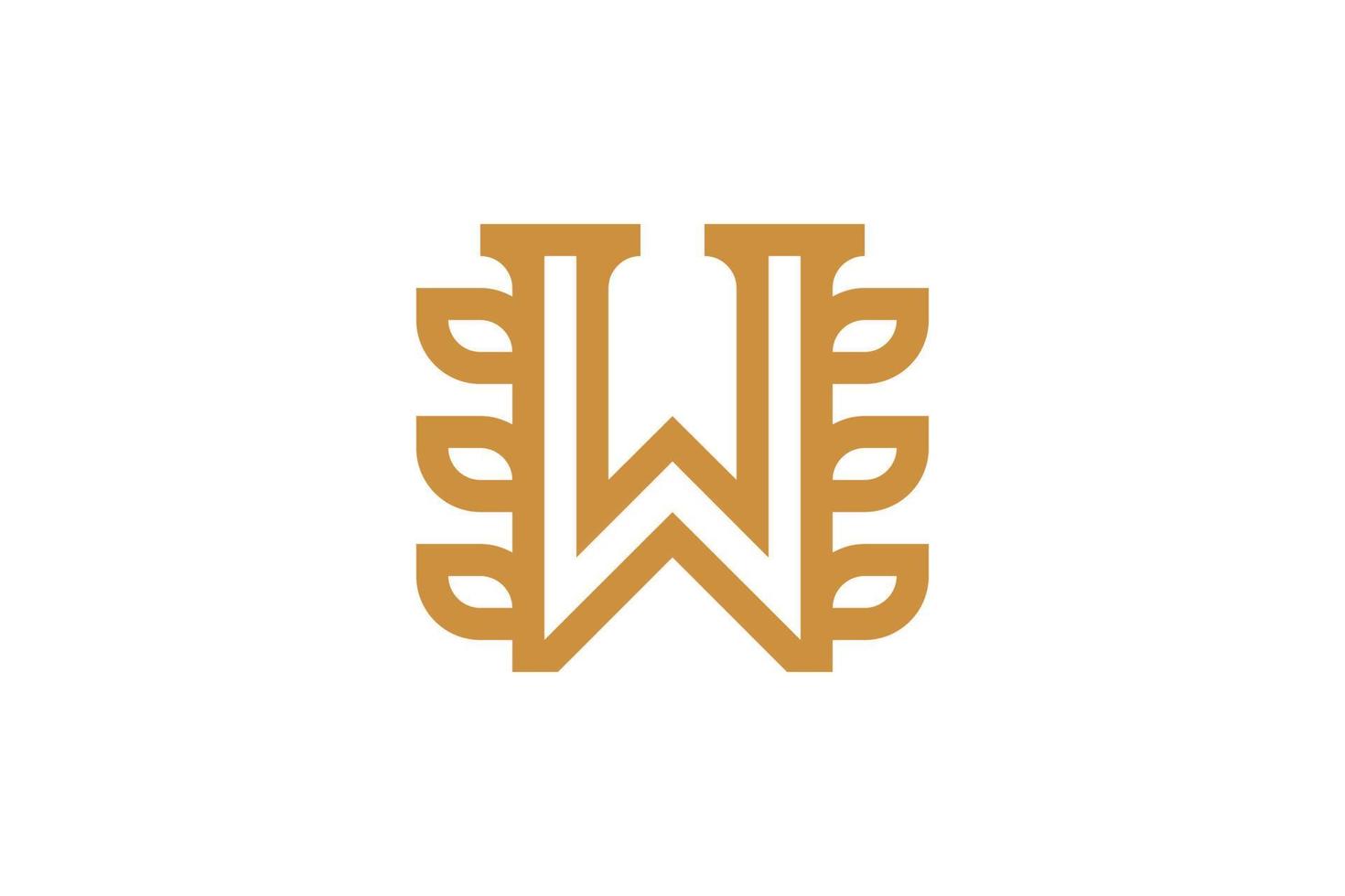 Letter W Monoline Logo vector