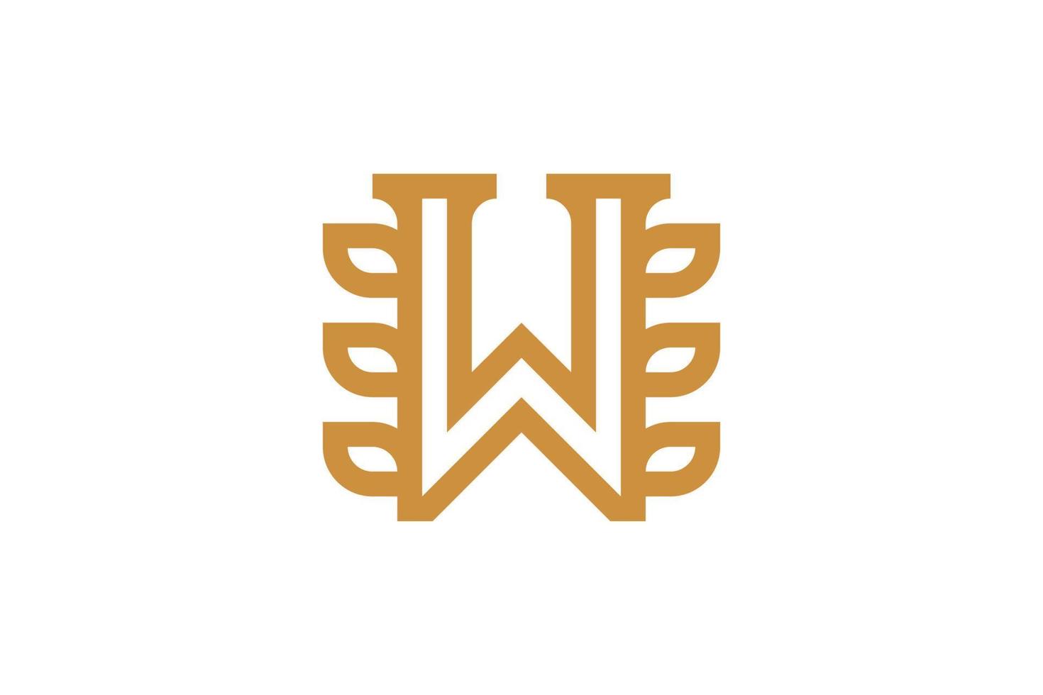 Letter W Monoline Logo vector