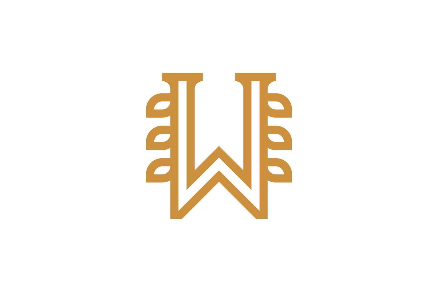 Letter W Monoline Logo vector