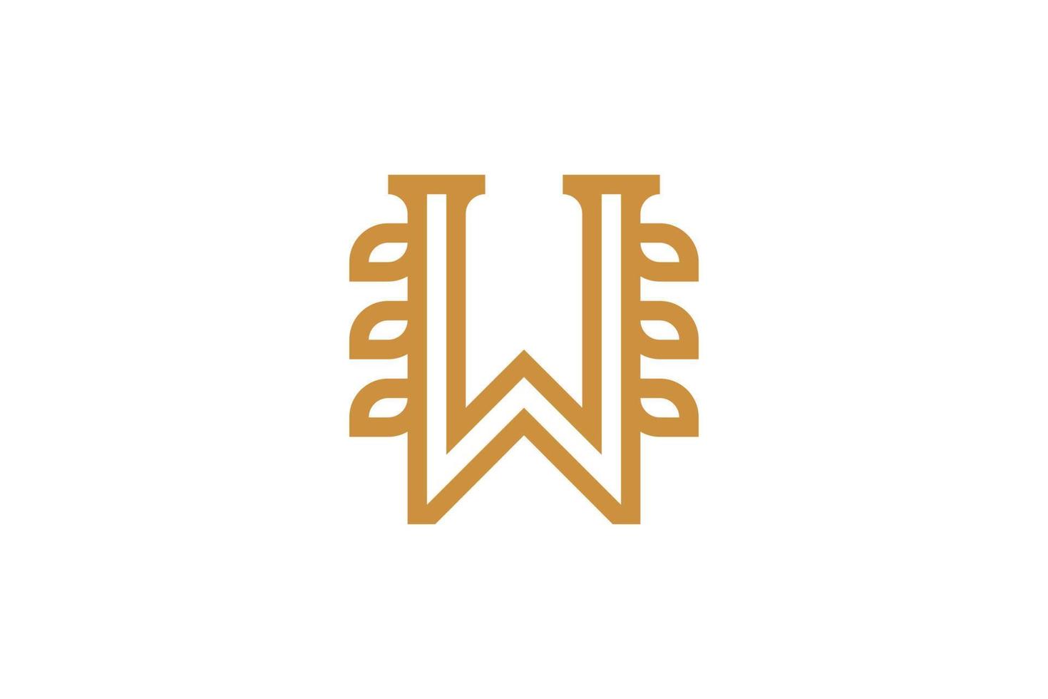 Letter W Monoline Logo vector