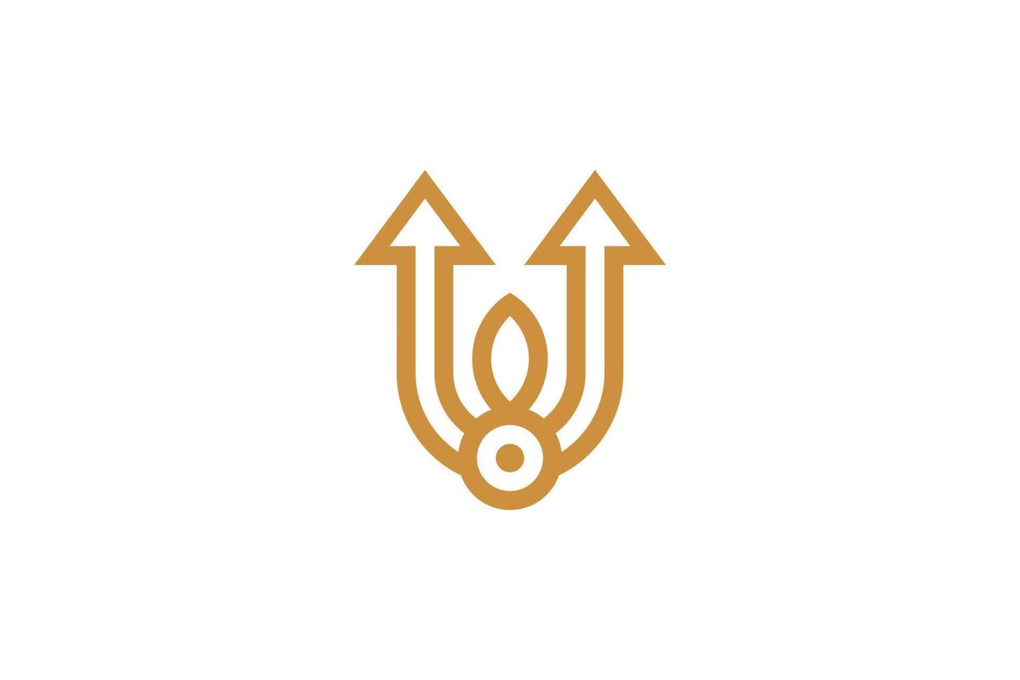 Elegant Luxury Letter U Monoline Logo vector