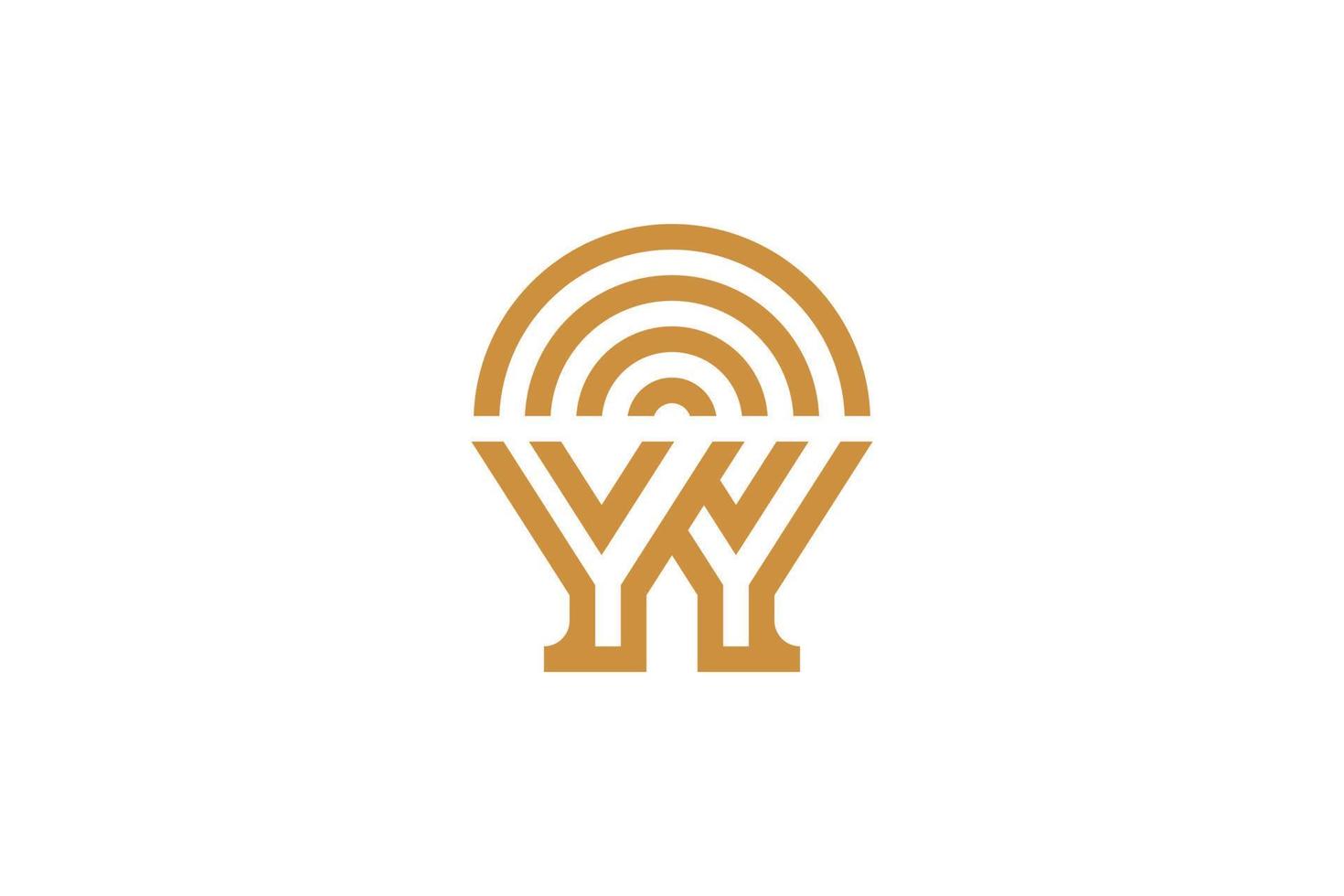 Simple and Modern Letter Y Monoline Logo vector