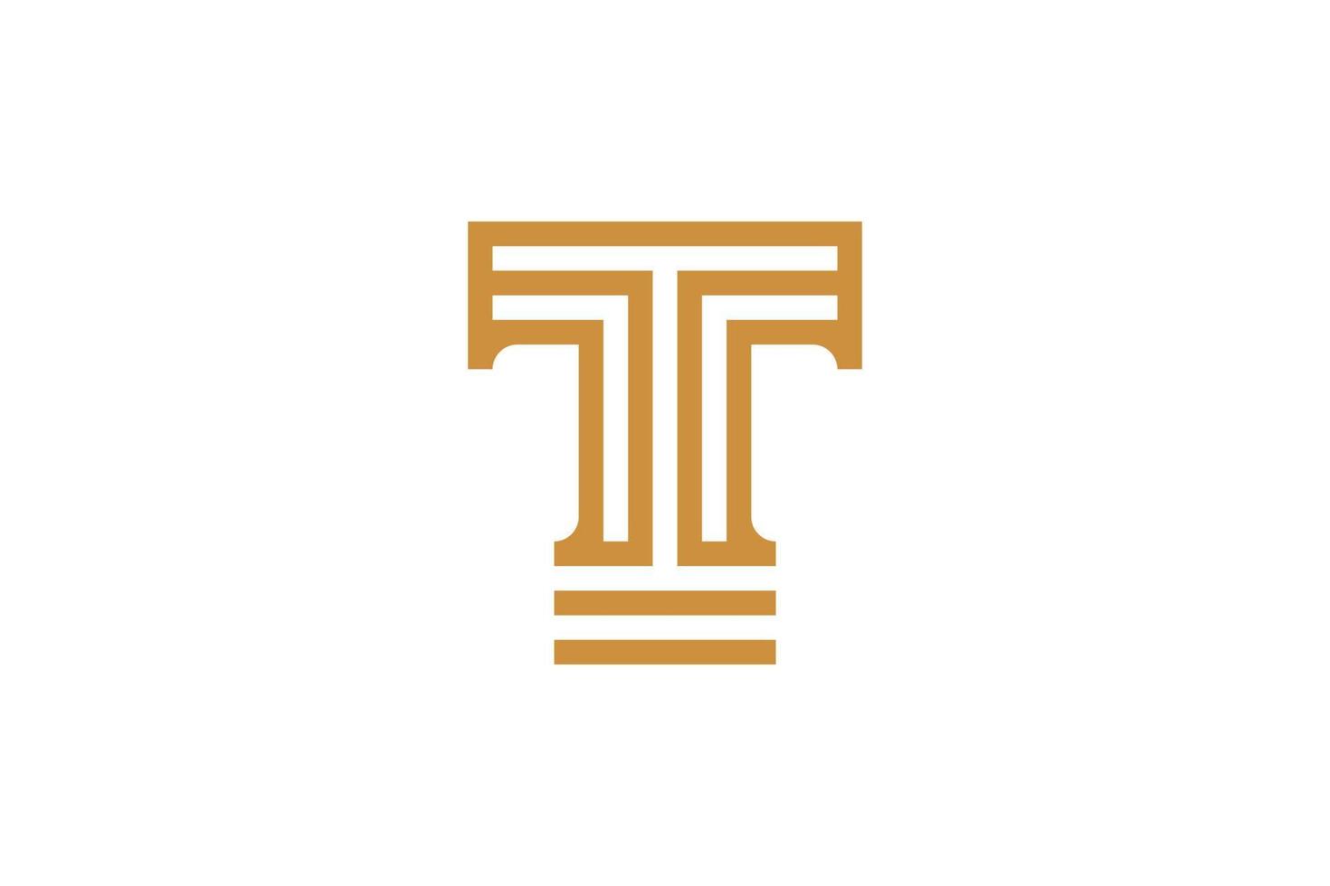 Letter T Monoline Logo Design vector